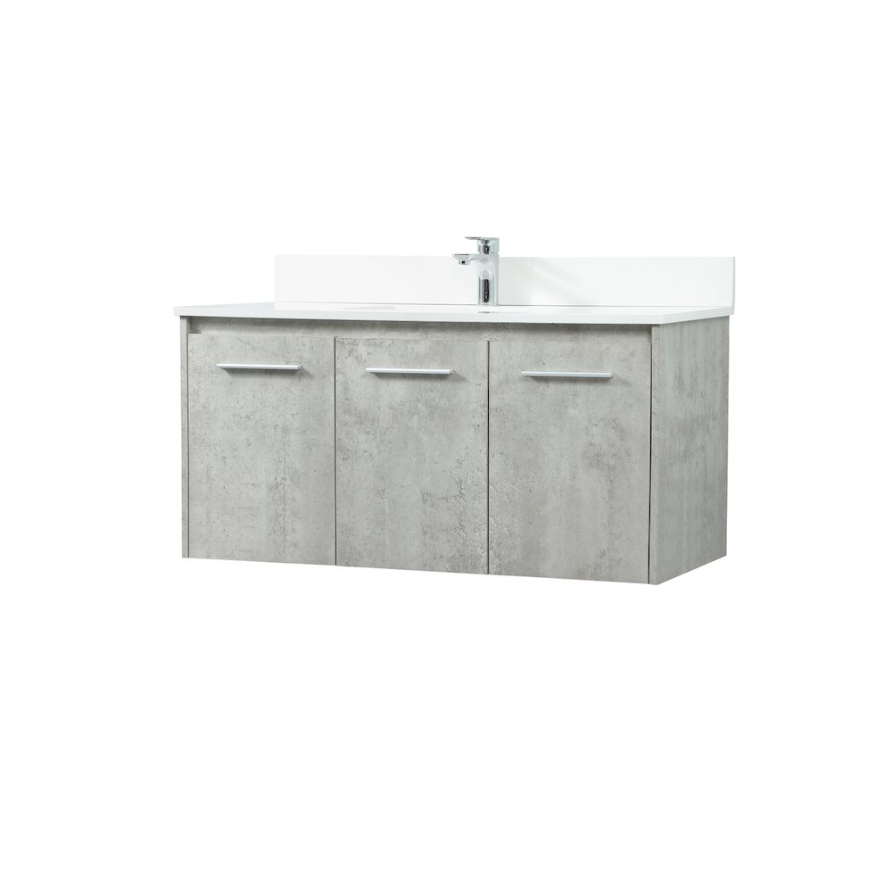 40 Inch Single Bathroom Vanity In Concrete Grey With Backsplash. Picture 8