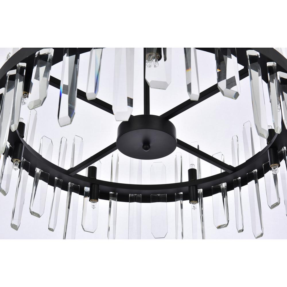 Serena 25 inch crystal round pendant in black. Picture 4
