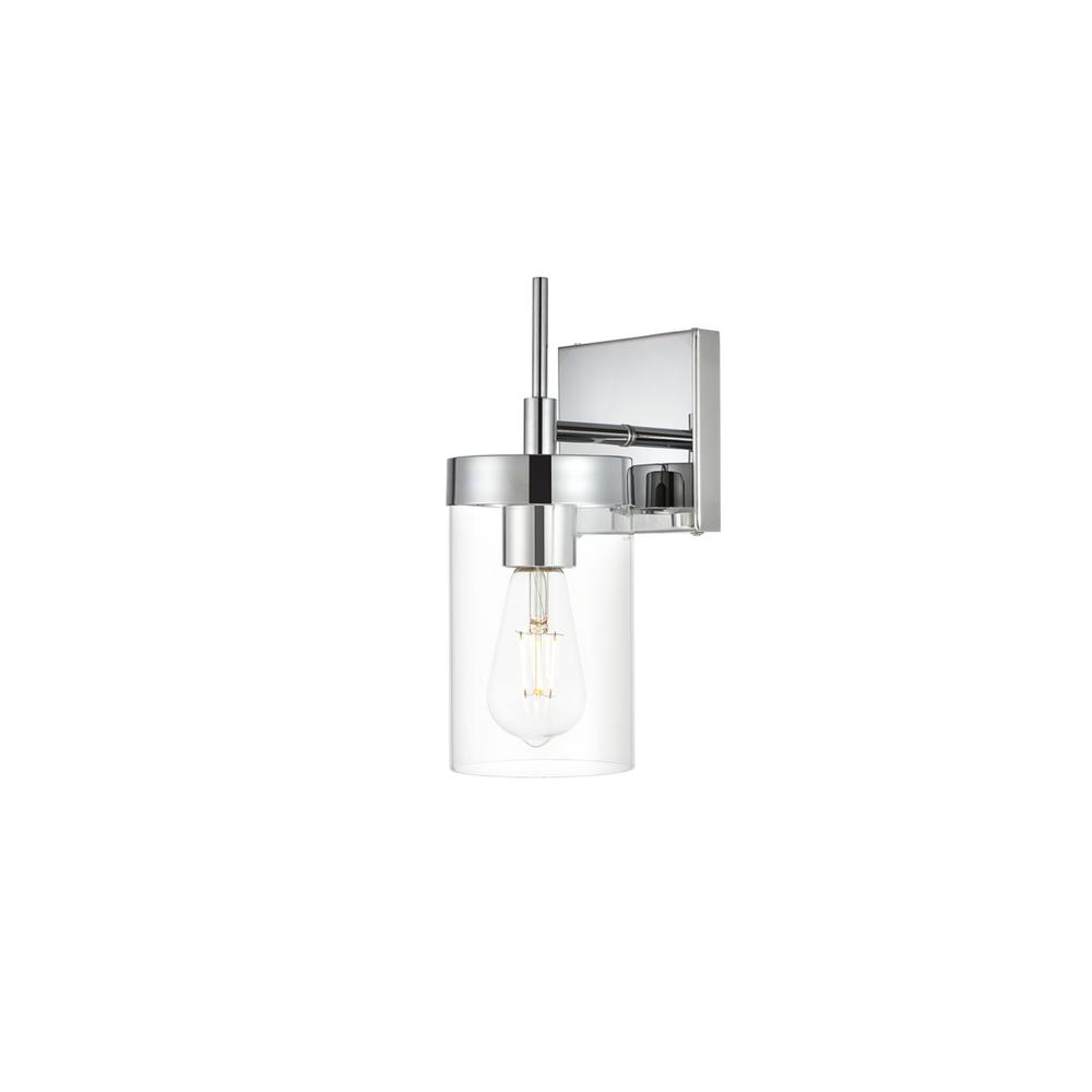Benny 1 light Chrome and Clear Bath Sconce. Picture 2