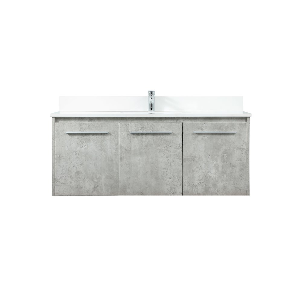 48 Inch Single Bathroom Vanity In Concrete Grey With Backsplash. Picture 1