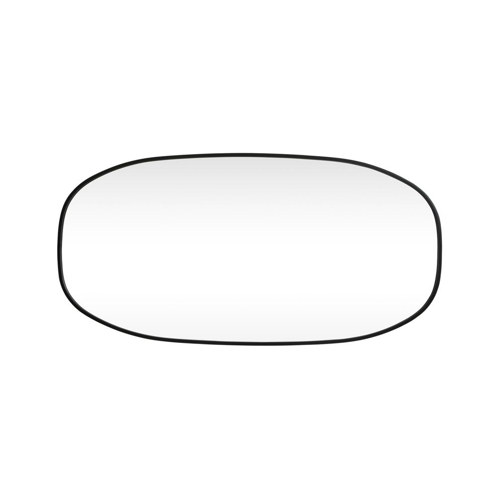 Metal Frame Oval Mirror 24x48 Inch in Black. Picture 8