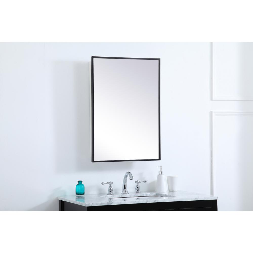 Metal mirror medicine cabinet 20 inch x 28 inch in Black. Picture 2