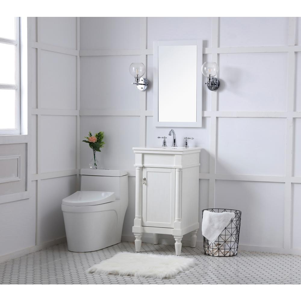 18 inch Single Bathroom vanity in antique white. Picture 9