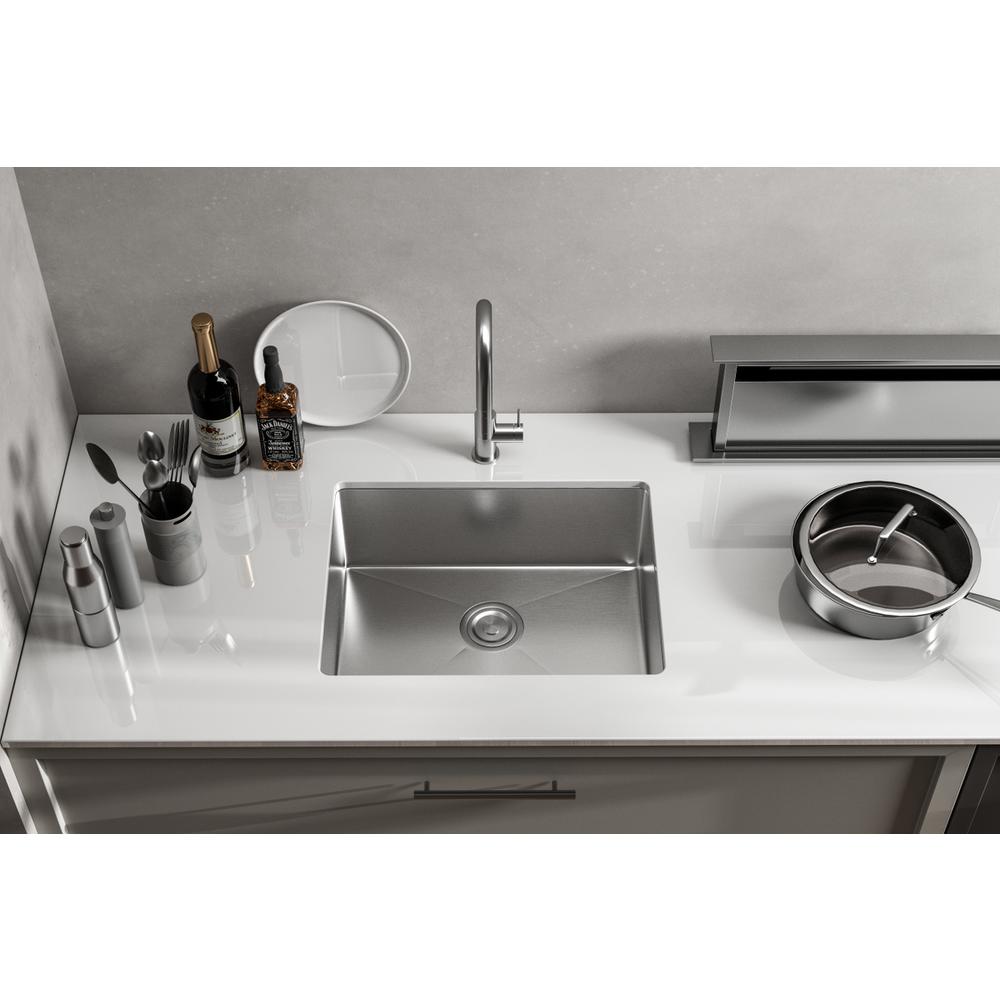 Stainless Steel undermount kitchen sink L23'' x W18'' x H10". Picture 10