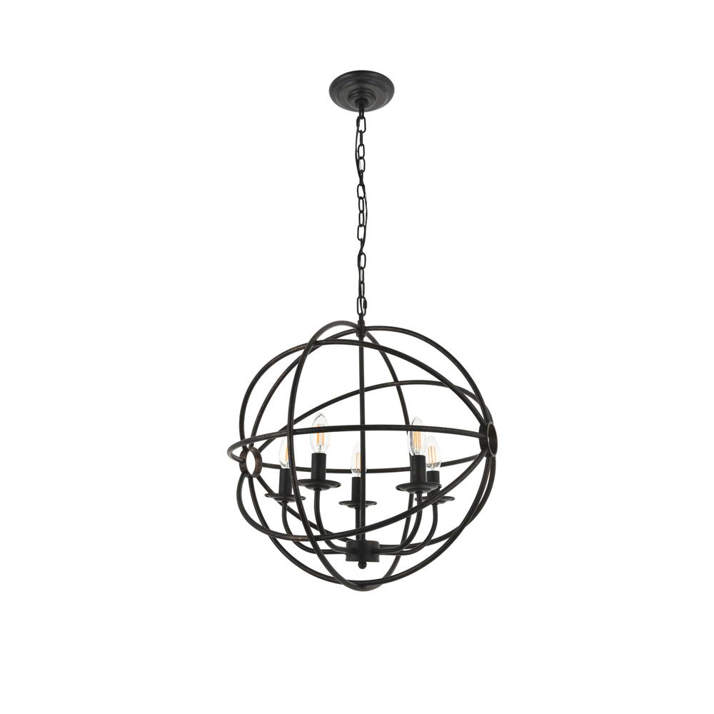 Octavia 5 light dark brown Pendant. Picture 2