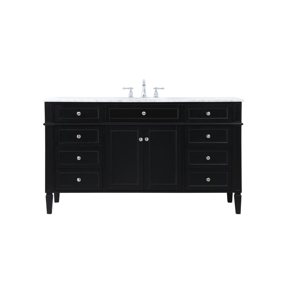 60 inch Single bathroom vanity in black. Picture 1