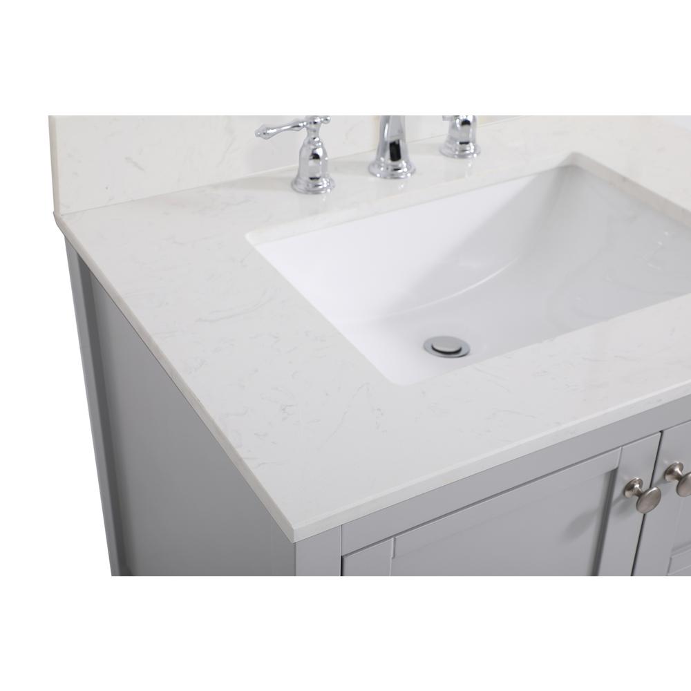 30 inch Single Bathroom Vanity in Gray with Backsplash. Picture 11