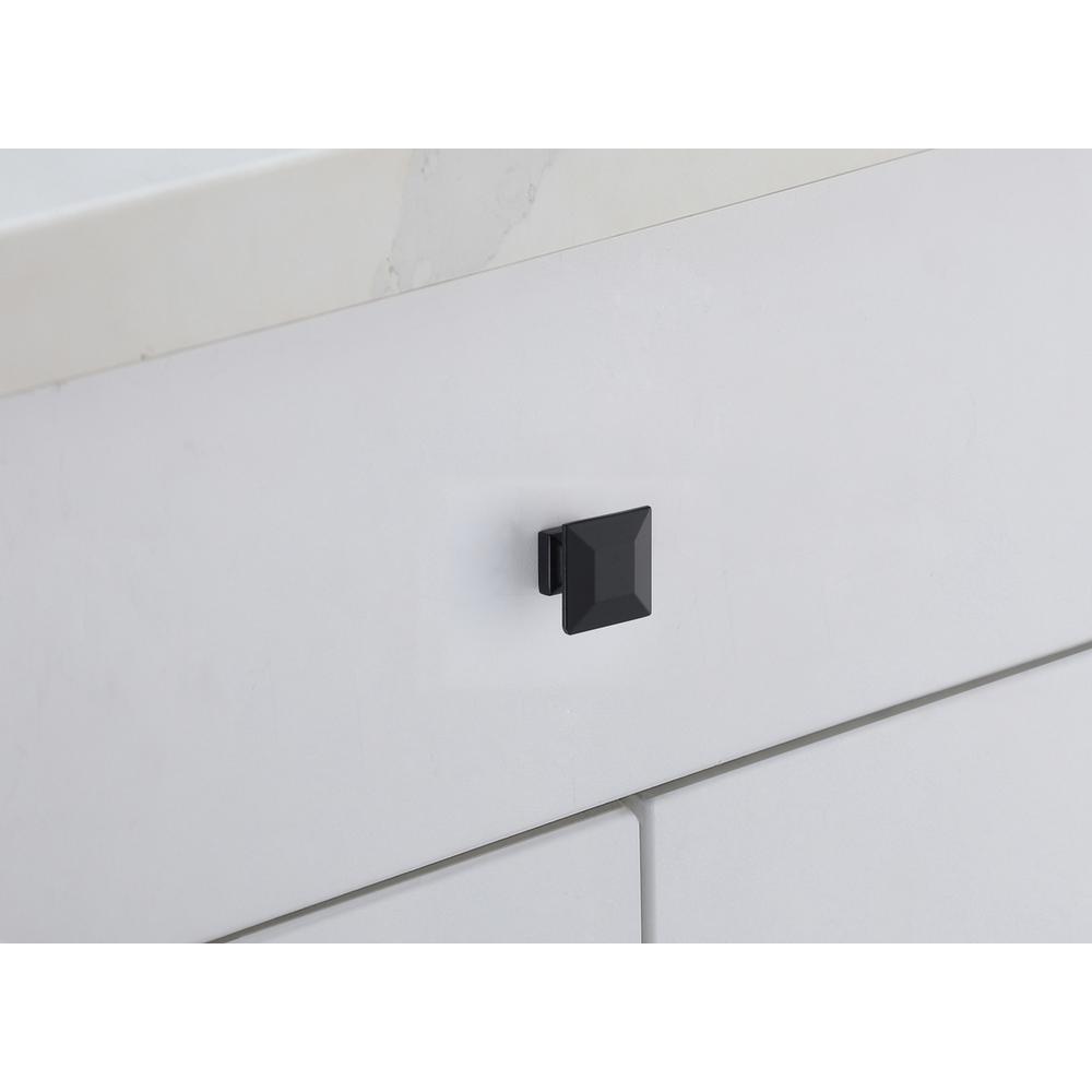 Cecil 1.3" Matte Black Square Knob Multipack (Set of 10). Picture 2