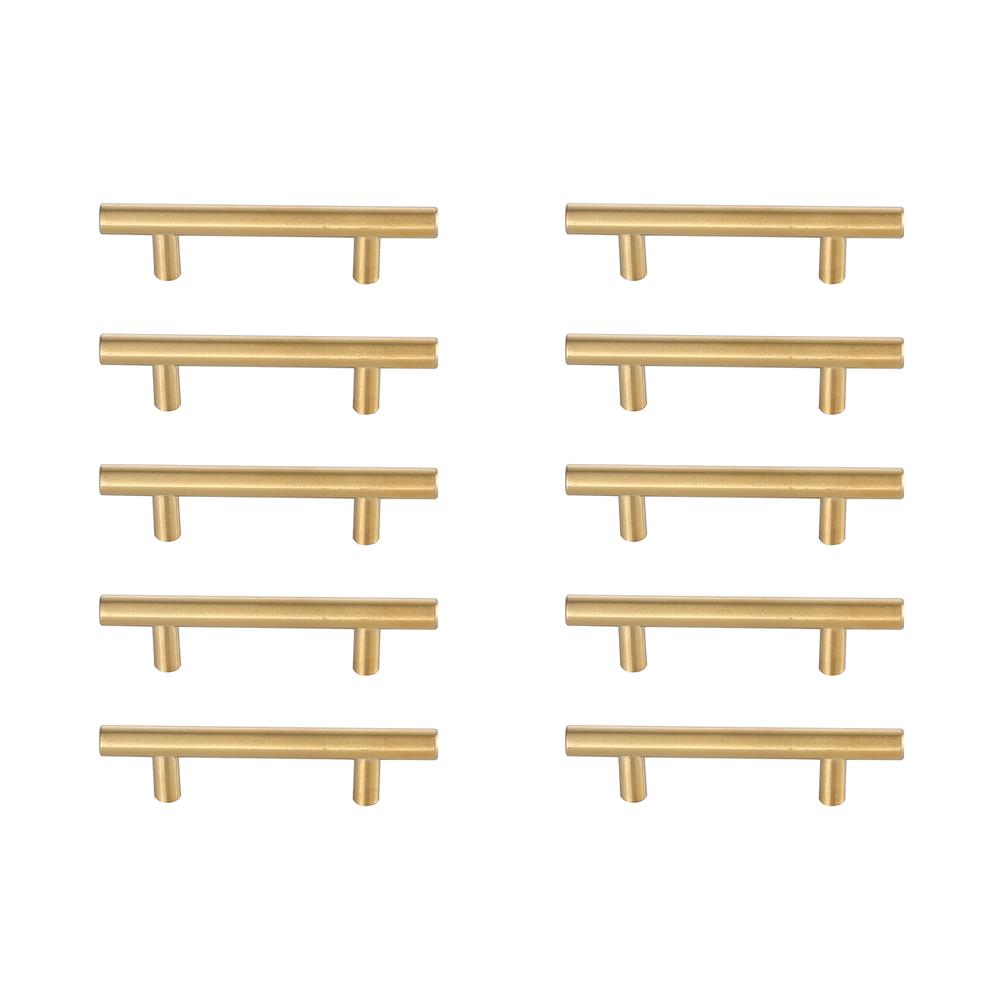 Quinn 3" Center to Center Brass Bar Pull Multipack (set of 10). Picture 1
