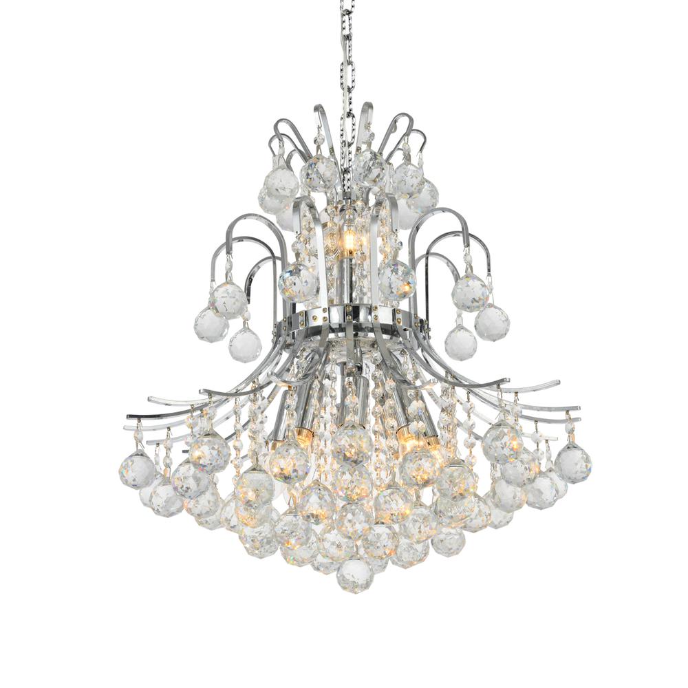 Toureg 10 light Chrome Pendant Clear Royal Cut Crystal. Picture 6