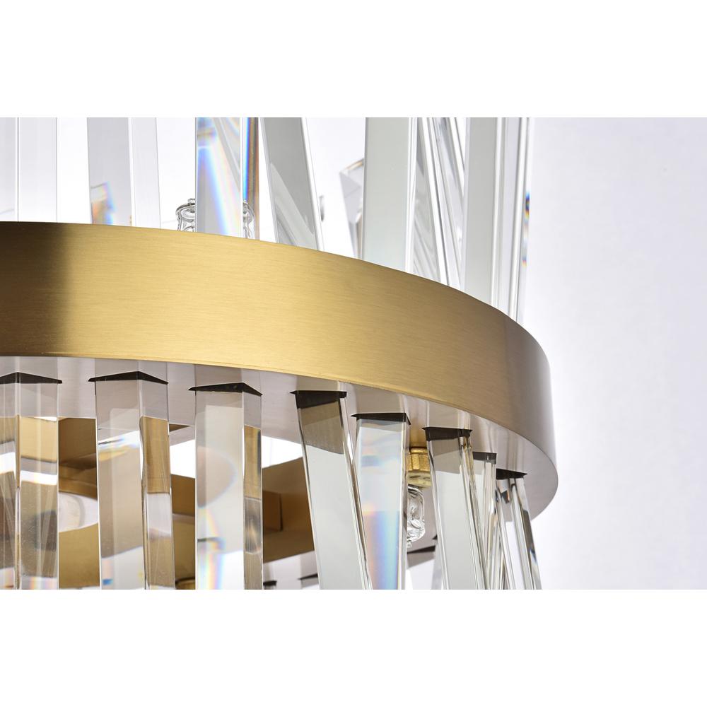 Serephina 16 inch crystal round pendant light in satin gold. Picture 5