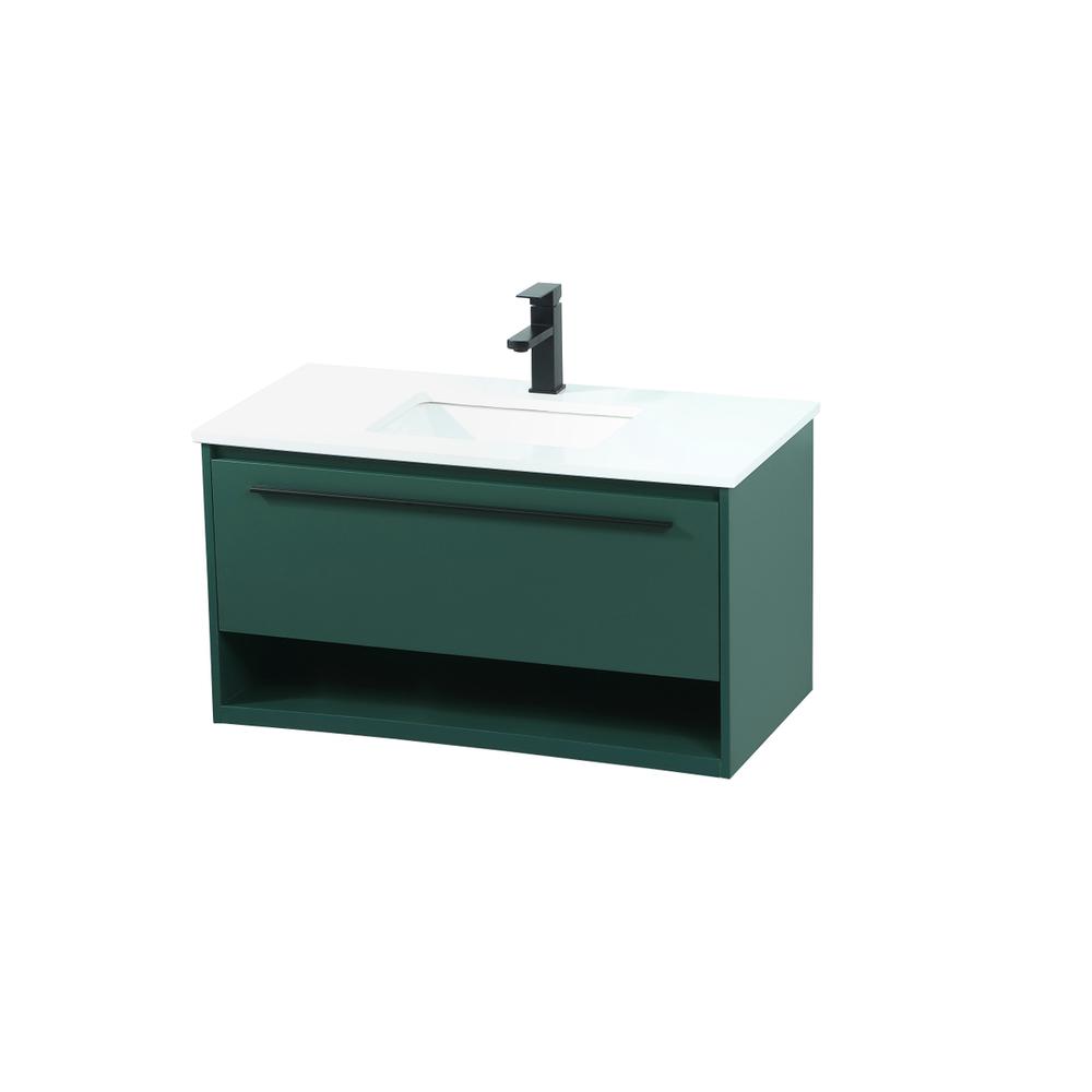 36 inch Single bathroom vanity in green. Picture 8