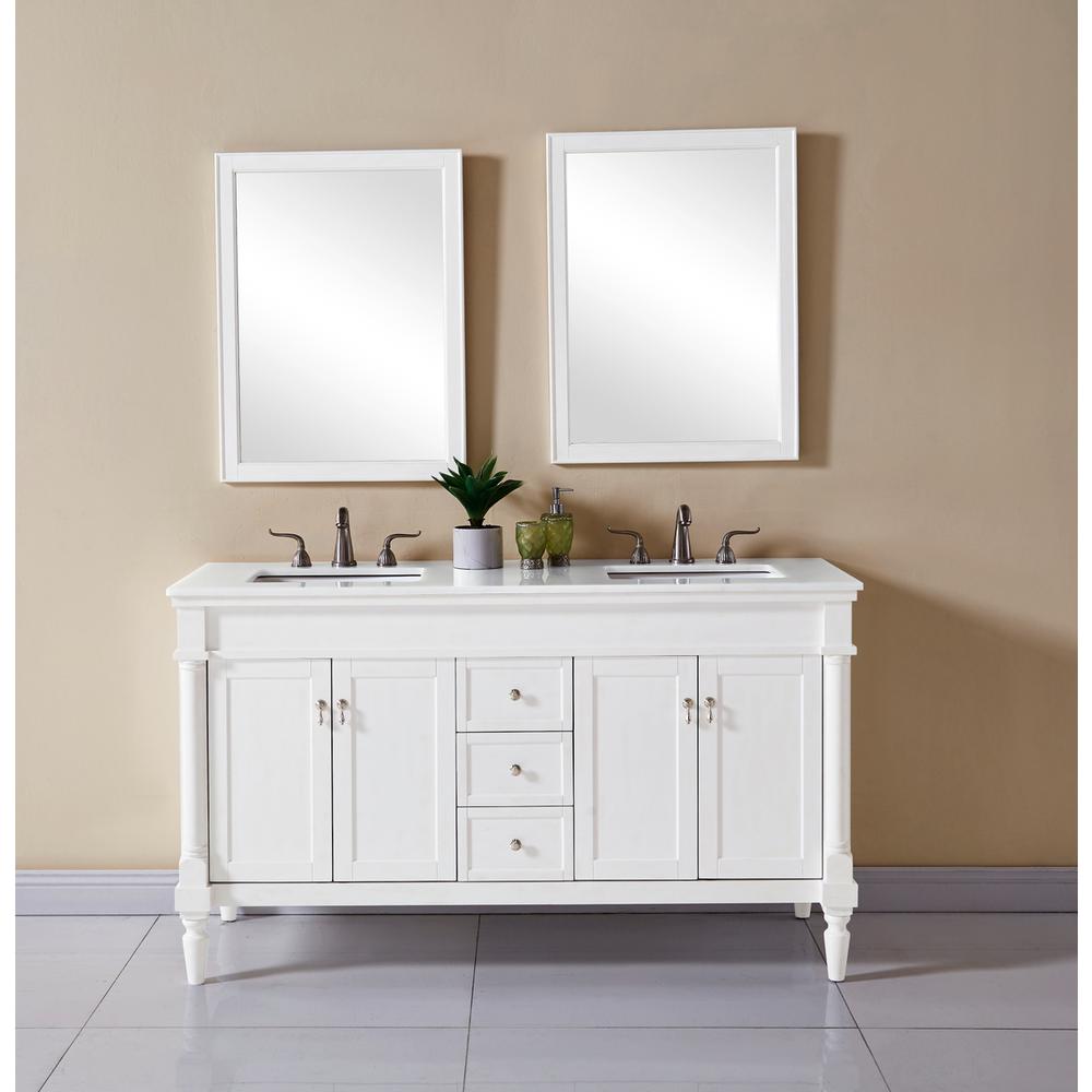 60 inch Single Bathroom vanity in Antique White. Picture 9
