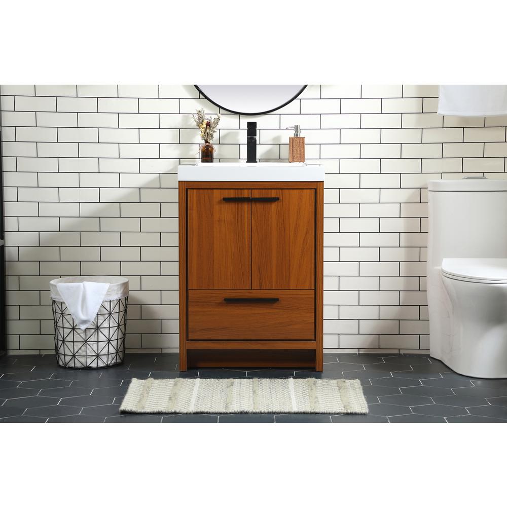 24 inch Single bathroom vanity in Teak. Picture 14