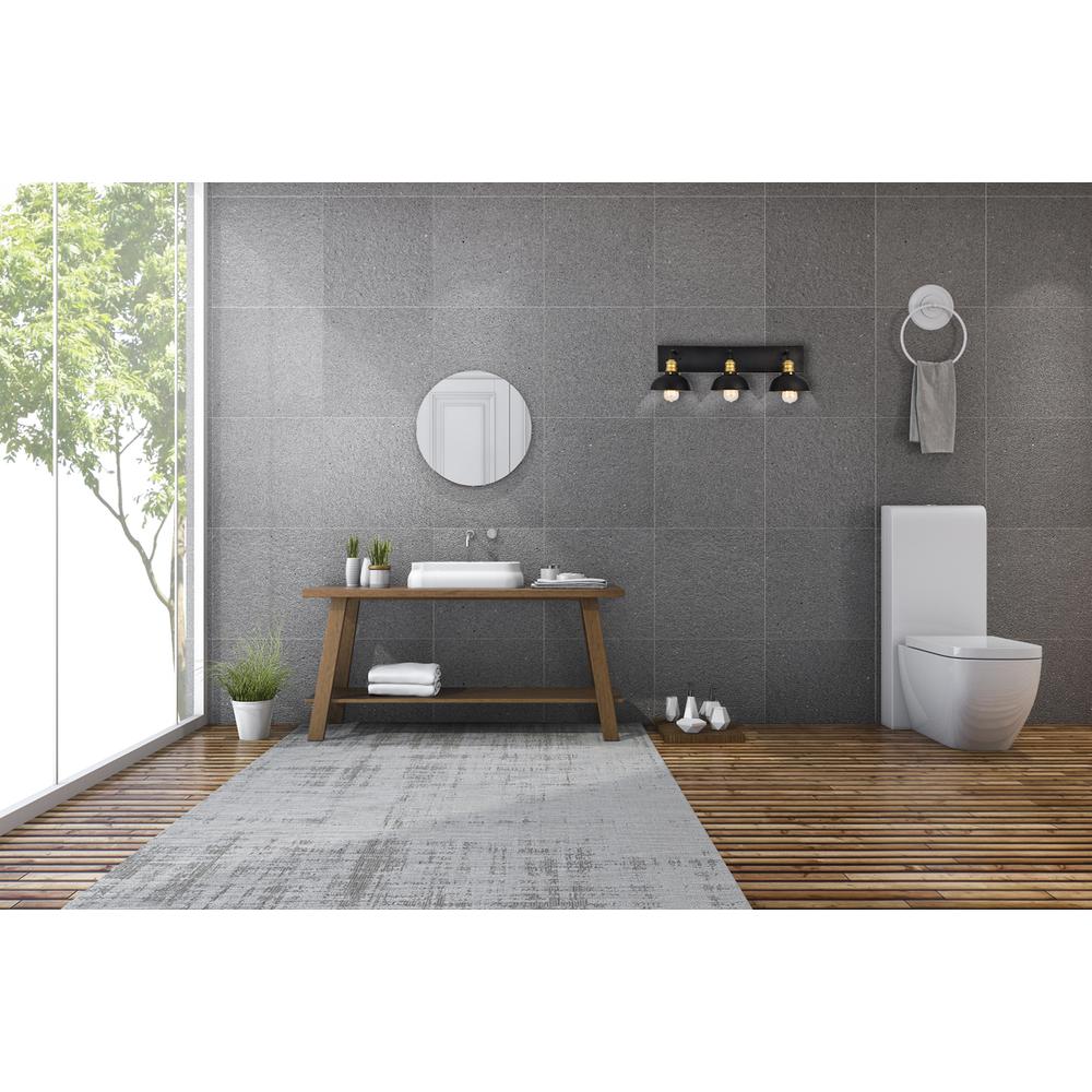 Anders Collection Wall Sconce D27 H8.3 Lt:3 Black and Brass Finish. Picture 7