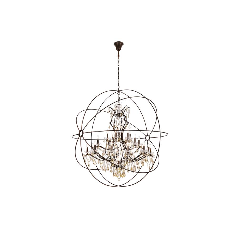 Geneva 25 light Dark Bronze Chandelier Clear Royal Cut crystal. Picture 1