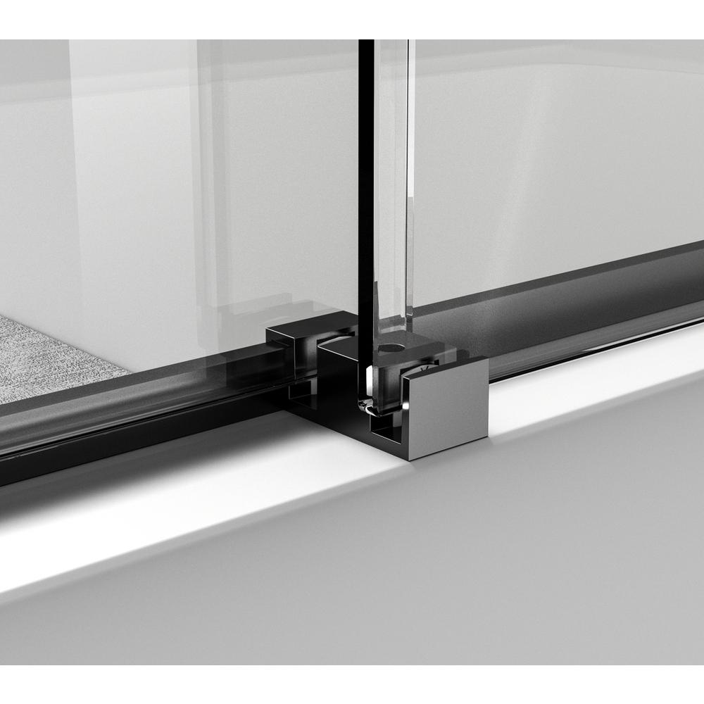 Frameless tub door 60 x 60 Matte Black. Picture 9