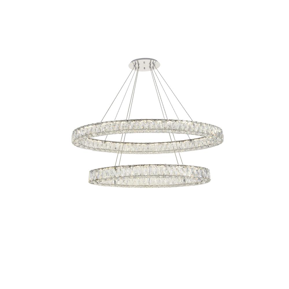 Monroe Integrated LED light Chrome Chandelier Clear Royal Cut Crystal. Picture 1
