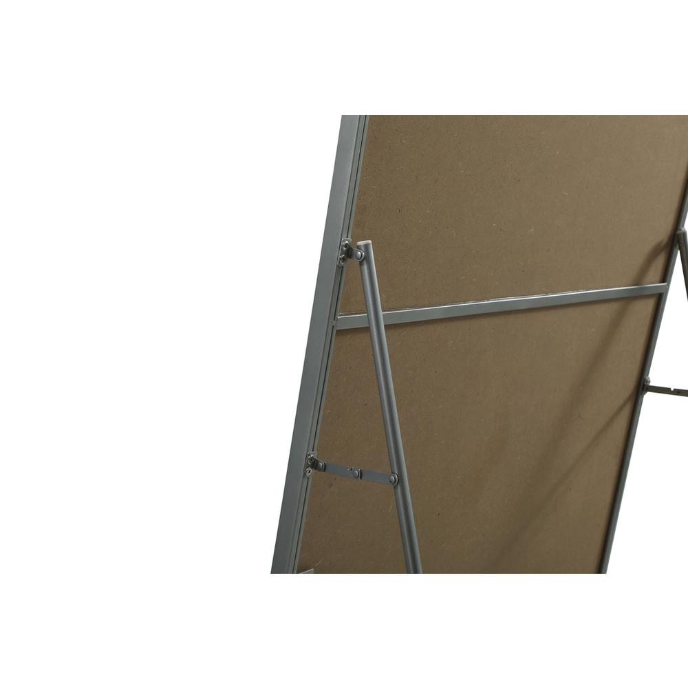 Soft Corner Metal Rectangle Full Length Mirror 32x72 Inch in Silver. Picture 7