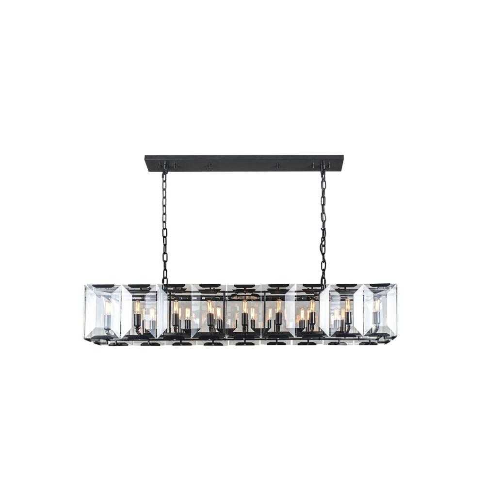 Monaco 18 light Flat Black (Matte) Chandelier Clear Glass Crystal. Picture 1