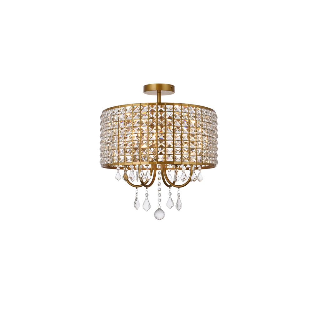 Elise 17 inch flush mount in brass. Picture 1