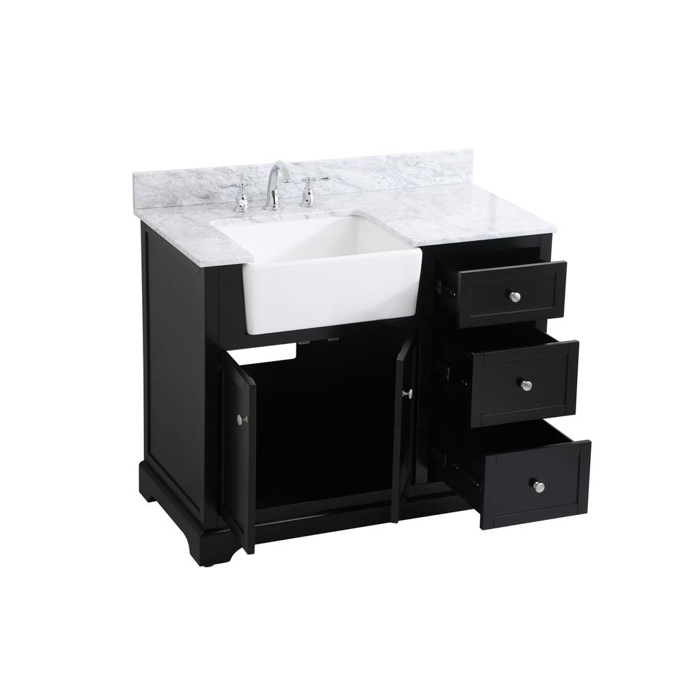 42 inch Single bathroom vanity in black with backsplash. Picture 9