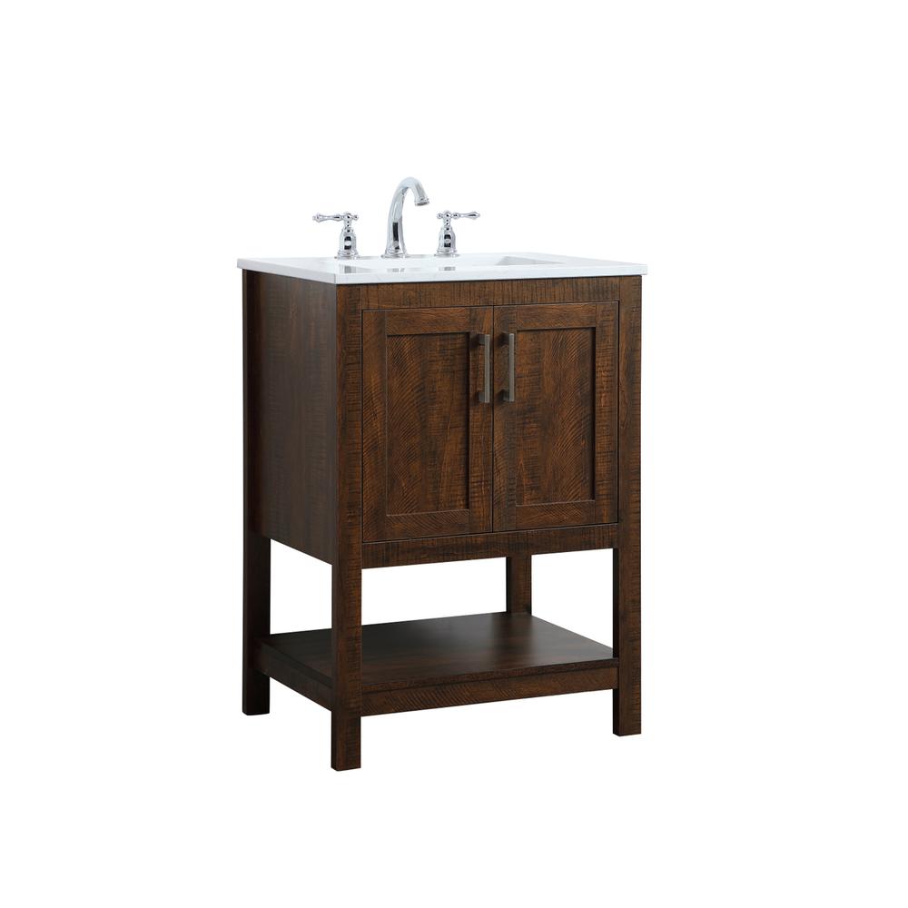 24 inch Single Bathroom Vanity in Espresso. Picture 7