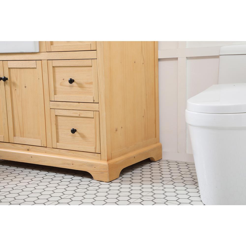 42 inch Single bathroom vanity in natural wood with backsplash. Picture 6