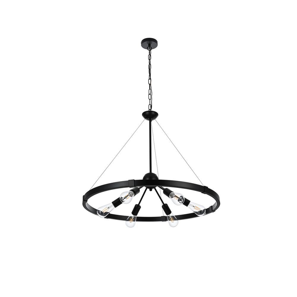 Thora 32 inch Pendant Light in Black. Picture 6