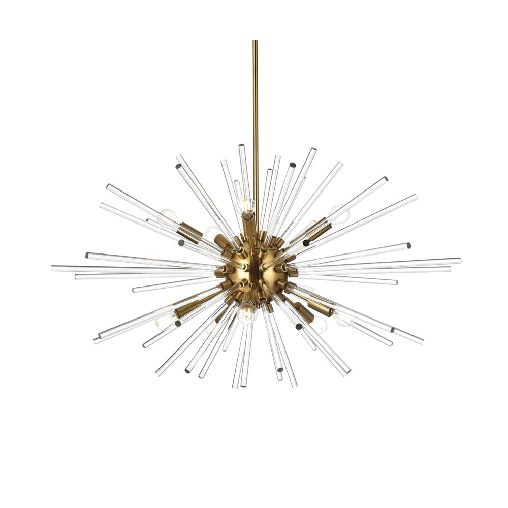 Sienna 36 inch crystal rod pendant in gold. Picture 2