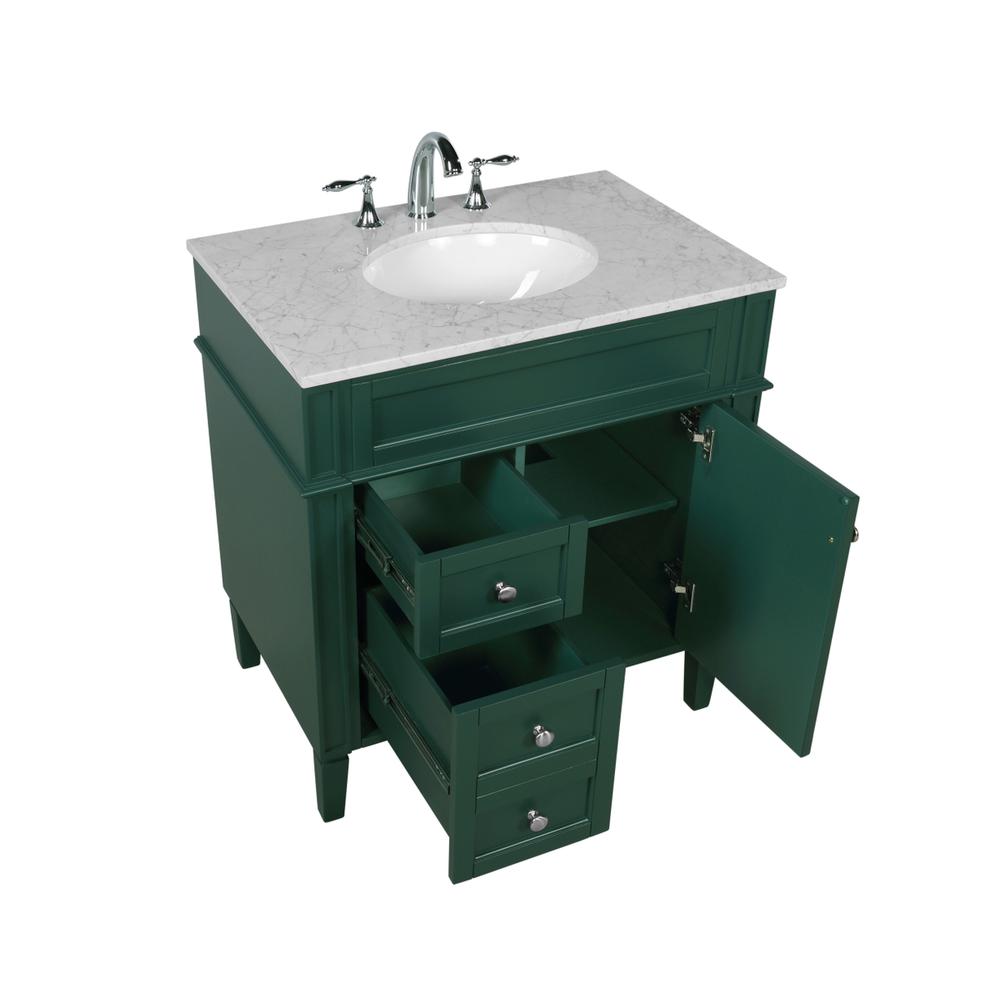 32 inch Single bathroom vanity in green. Picture 9