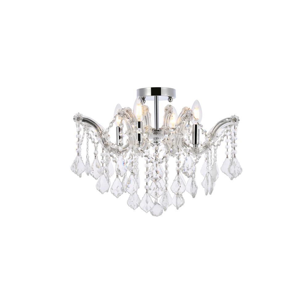Maria Theresa 4 light Chrome Flush Mount Clear Royal Cut Crystal. Picture 1