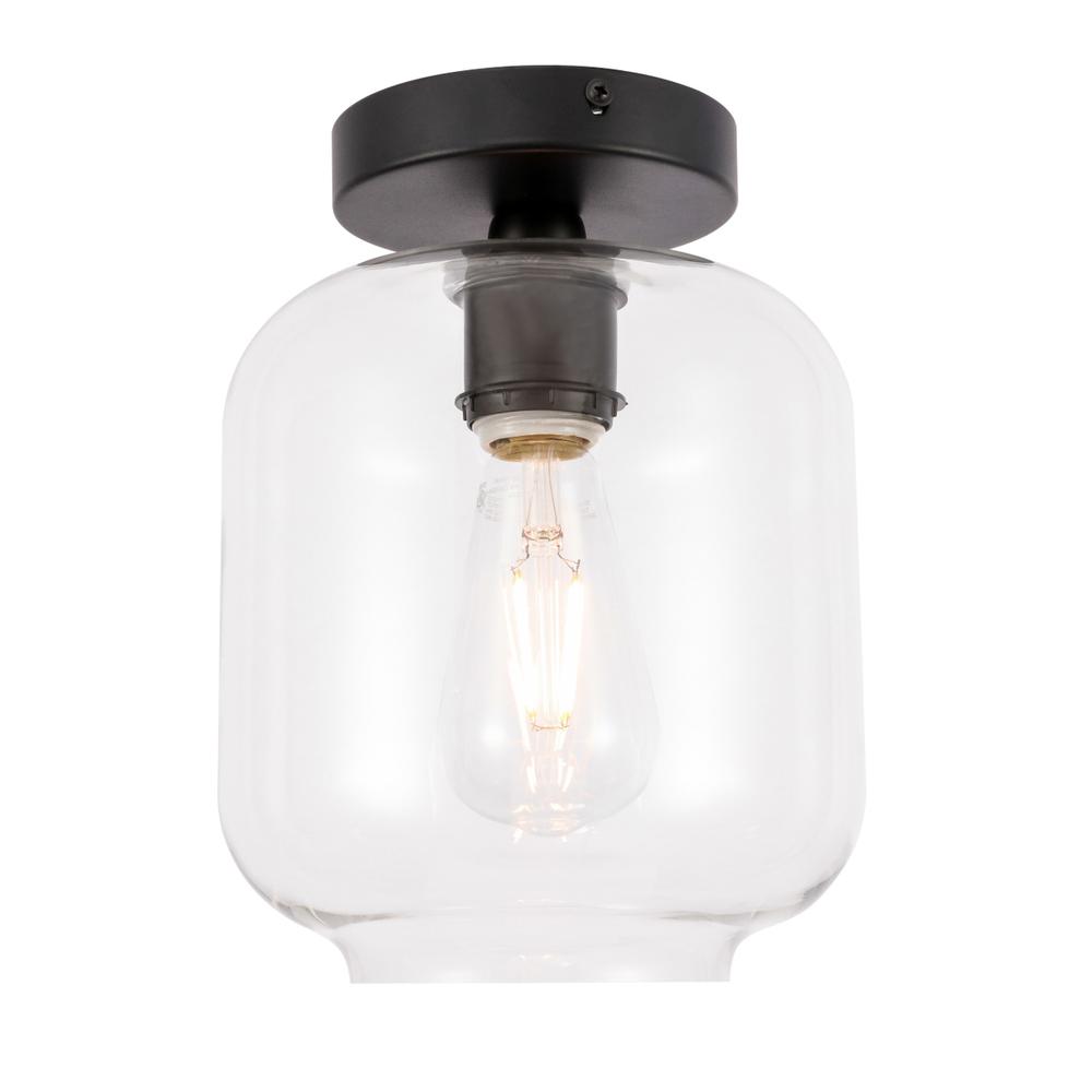 Collier 1 light Black and Clear glass Flush mount. Picture 3