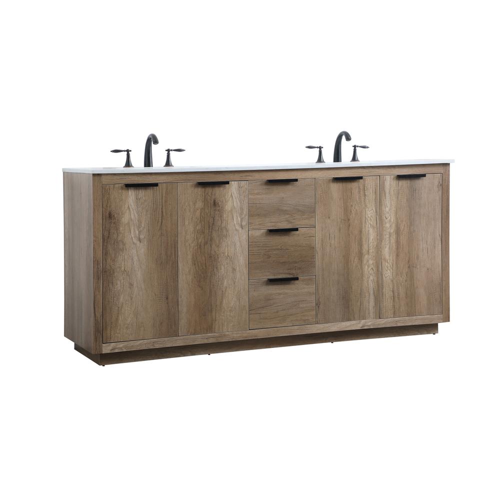 72 Inch Double Bathroom Vanity In Natural Oak. Picture 7