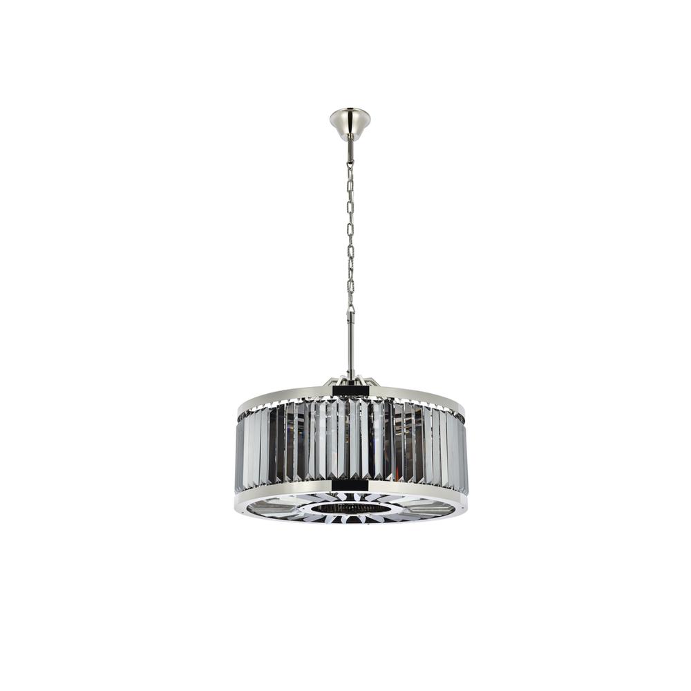 Chelsea 8 light polished nickel Chandelier Silver Shade (Grey) Royal Cut Crystal. Picture 6