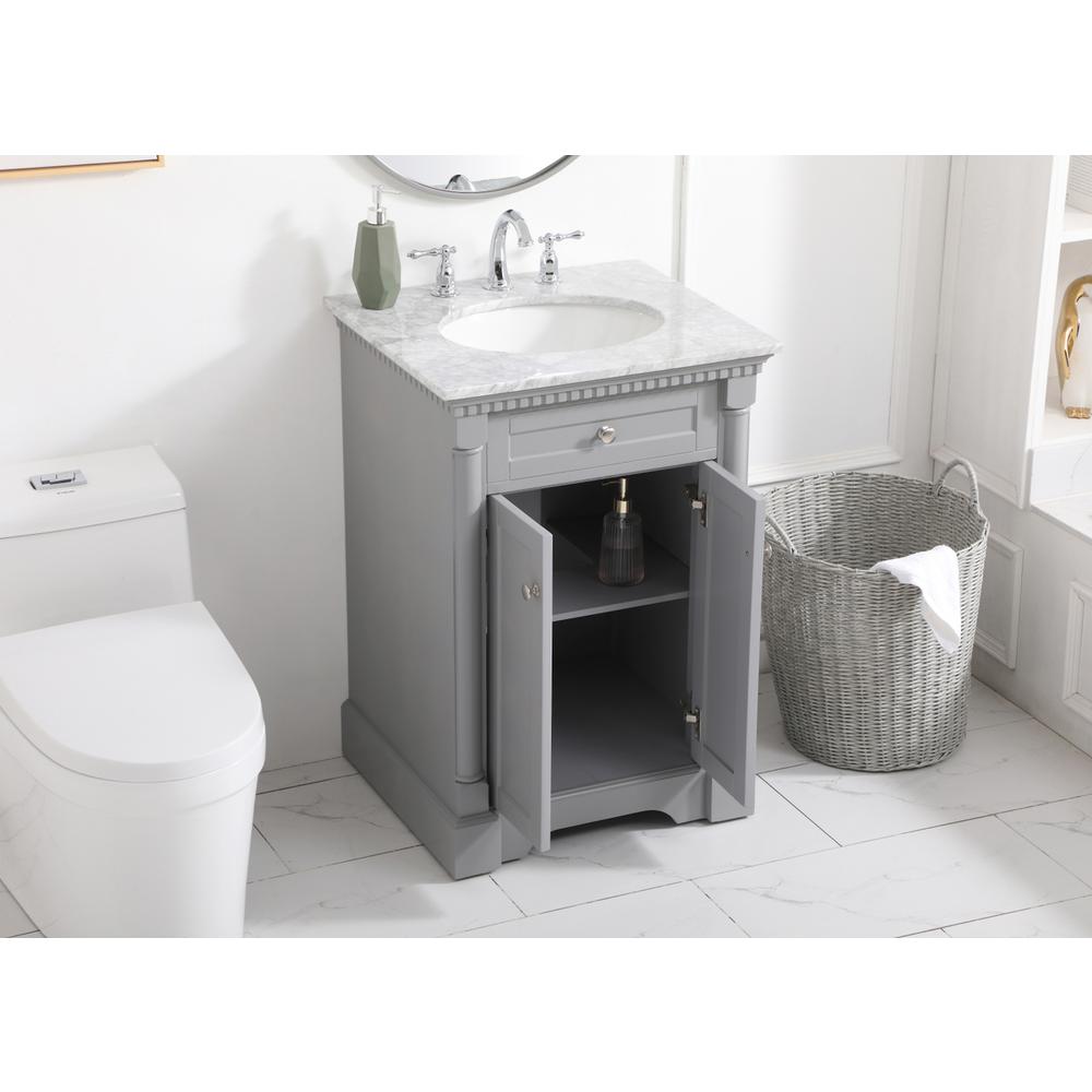 24 inch Single bathroom vanity in  Grey. Picture 3