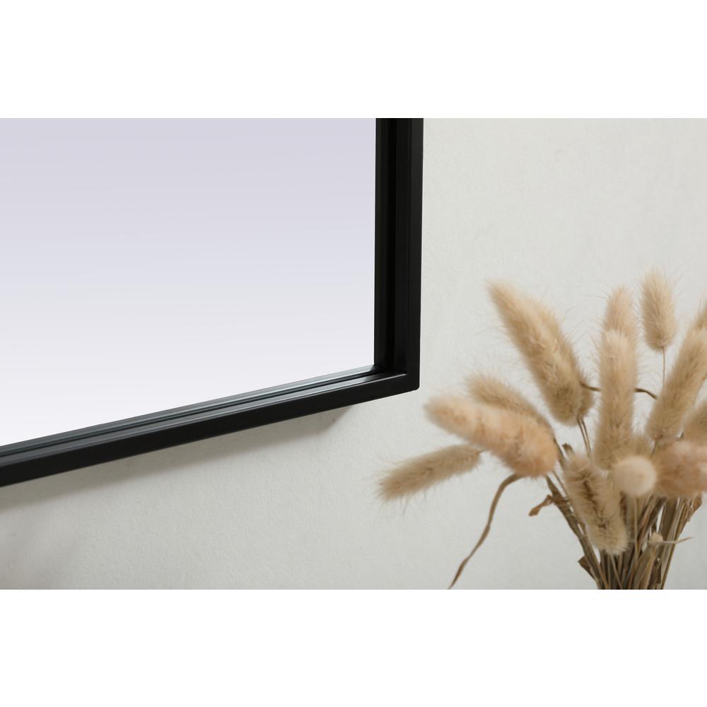 Metal Frame Arch Mirror 36x34 Inch in Black. Picture 6