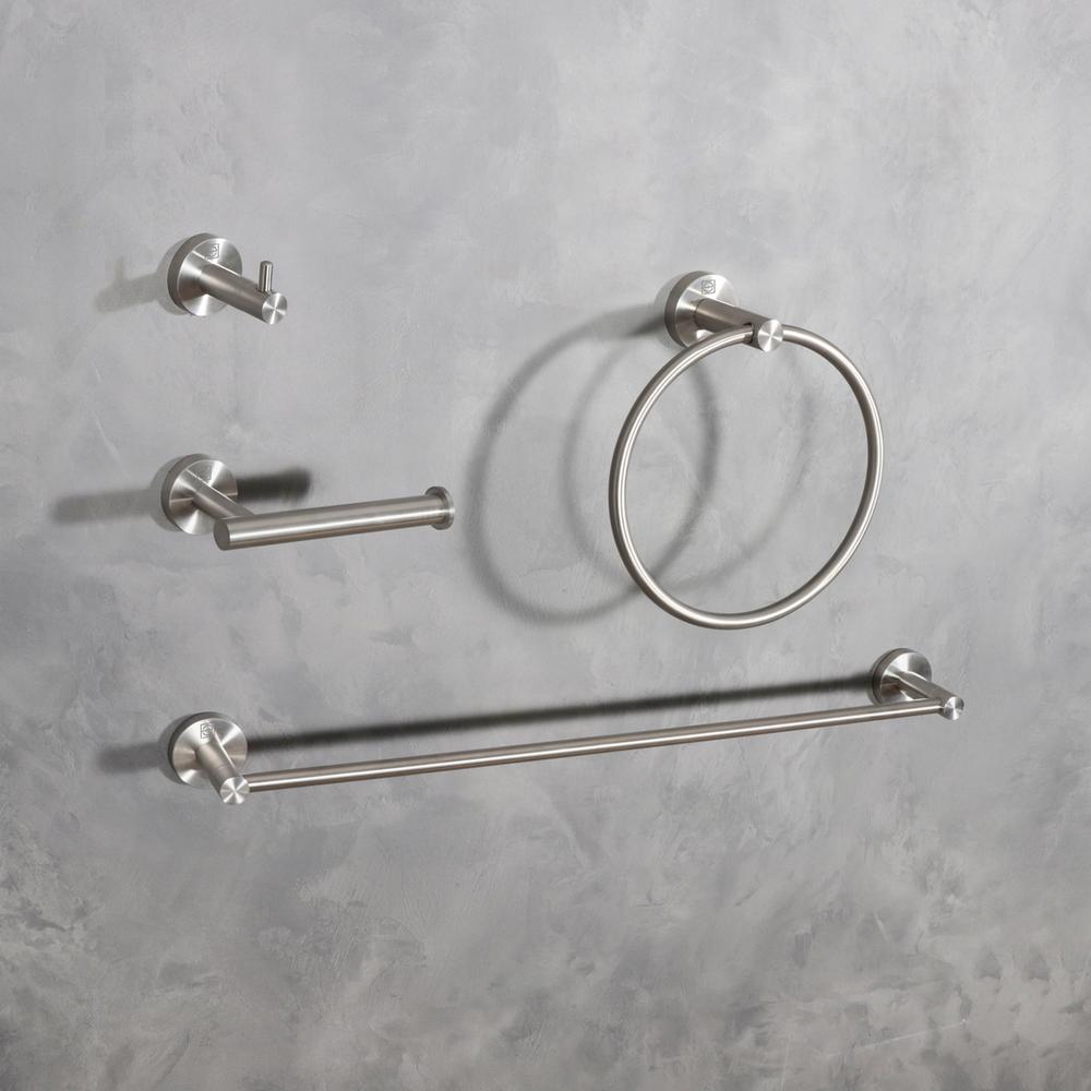 Freya 4-Piece Bathroom Hardware Set in Brushed Nickel. Picture 2