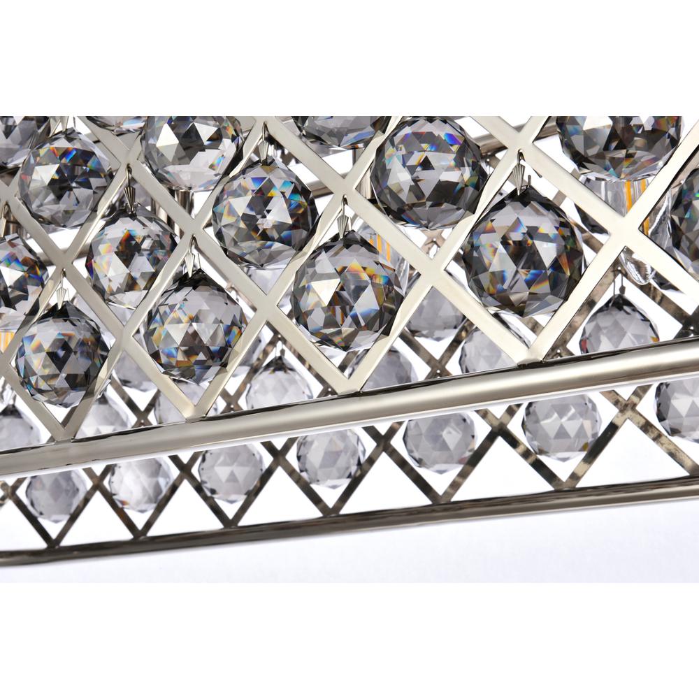 Madison 6 light polished Nickel Chandelier Silver Shade (Grey) Royal Cut Crystal. Picture 3