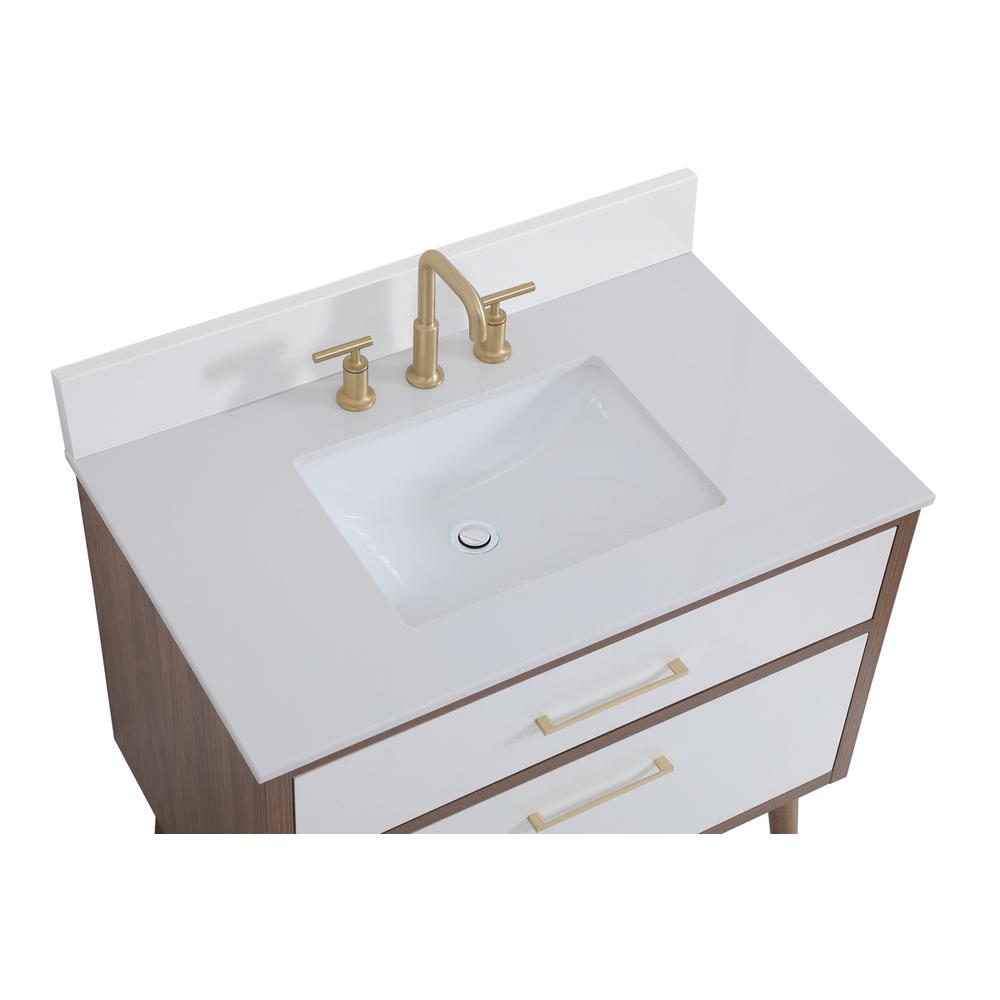 36 inch bathroom Vanity in White with Backsplash. Picture 10
