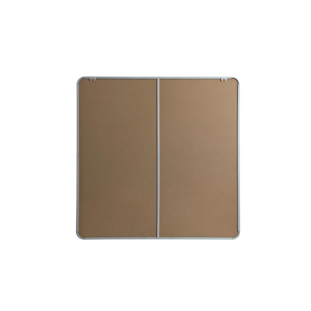 Soft corner metal square mirror 48x48 inch in Silver. Picture 8