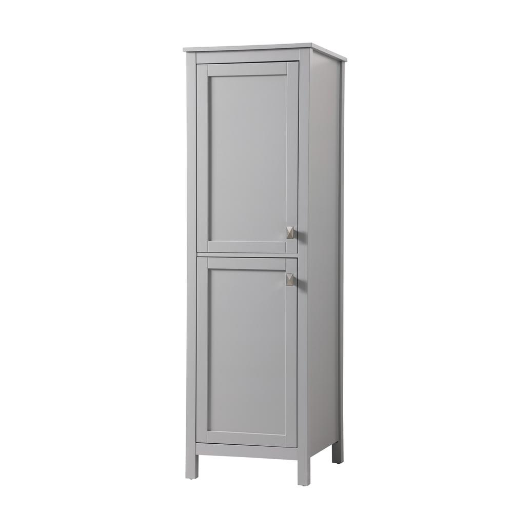 20 Inch Wide Bathroom Linen Storage Freestanding Cabinet In Grey. Picture 2