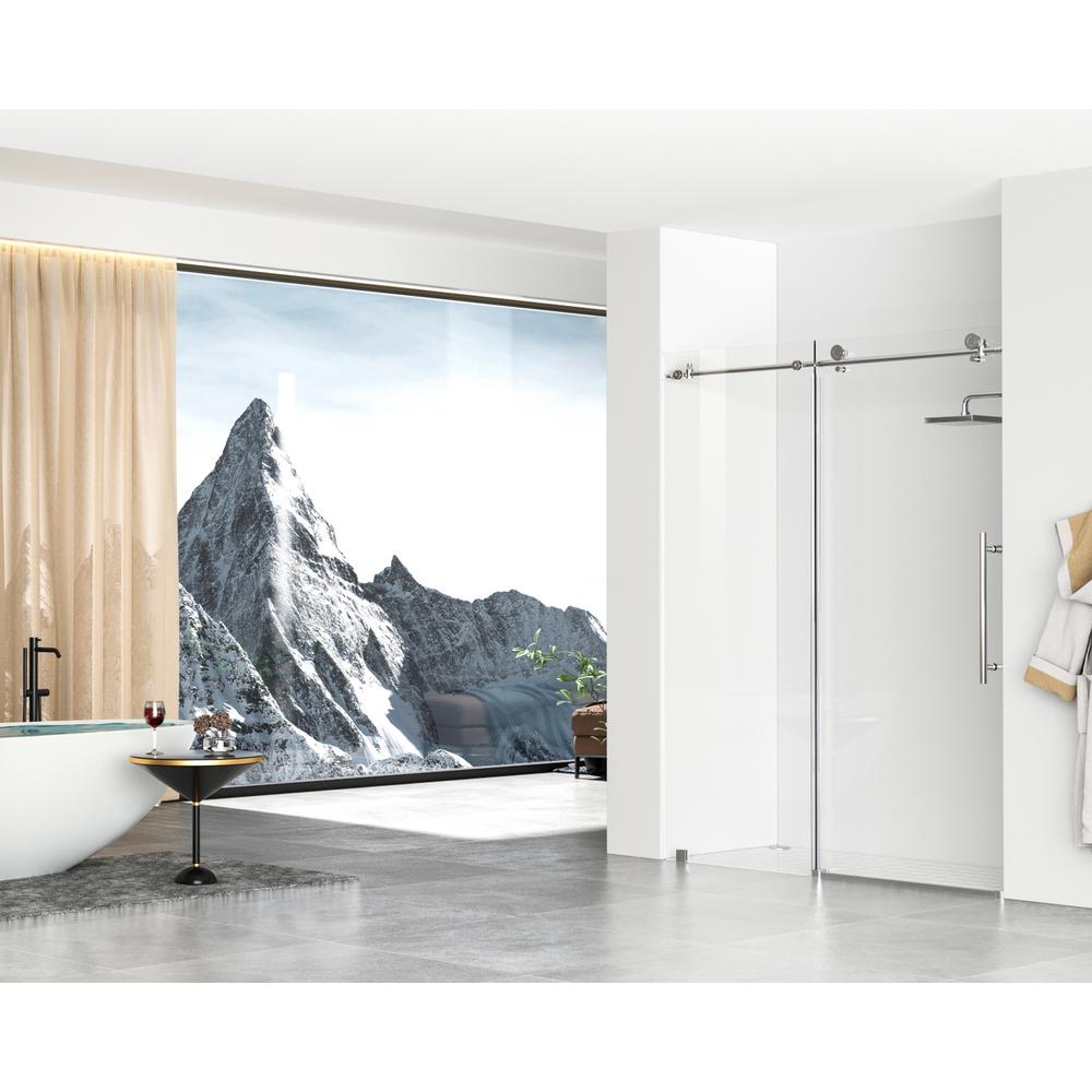 Frameless shower door 60 x 76 Polished Chrome. Picture 3