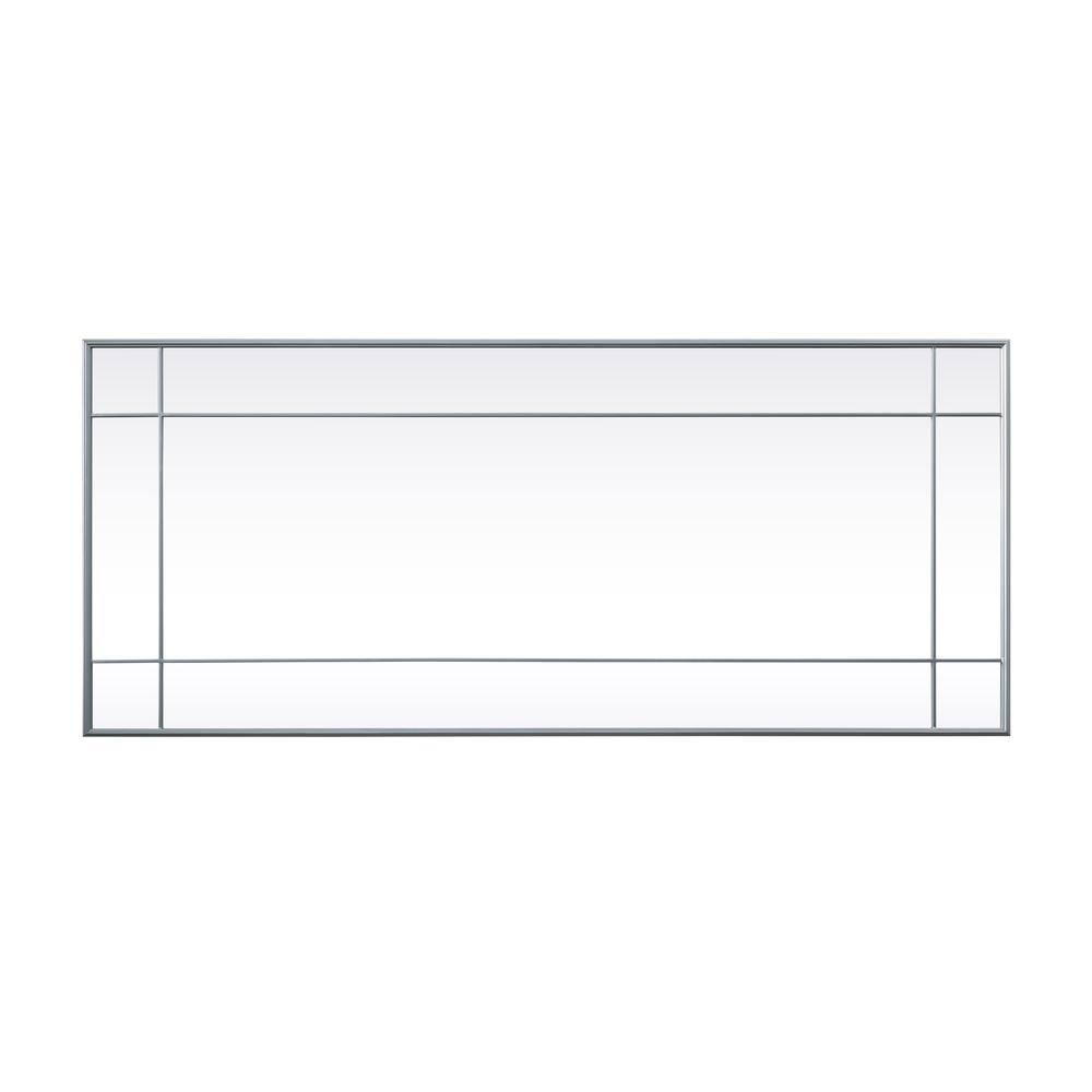 French Panel Full Length Mirror 30x70 Inch In Silver. Picture 6