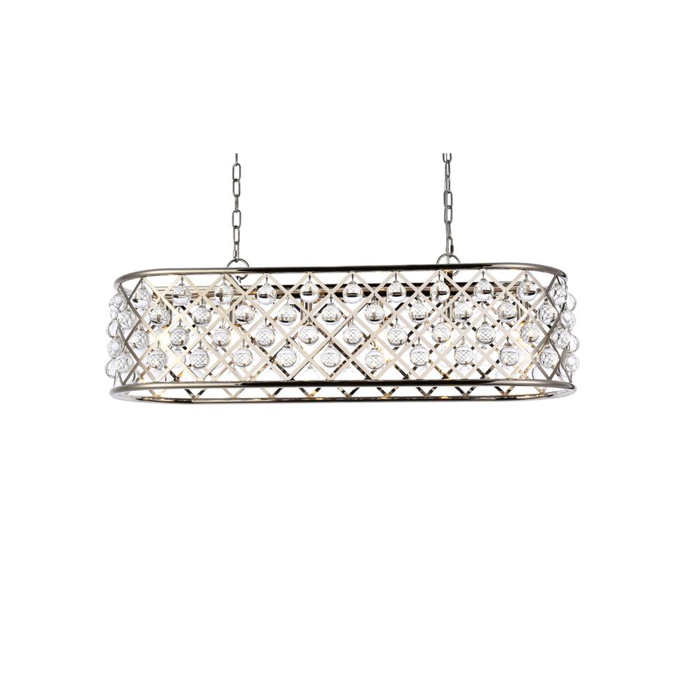 Madison 6 light polished Nickel Chandelier Clear Royal Cut Crystal. Picture 2