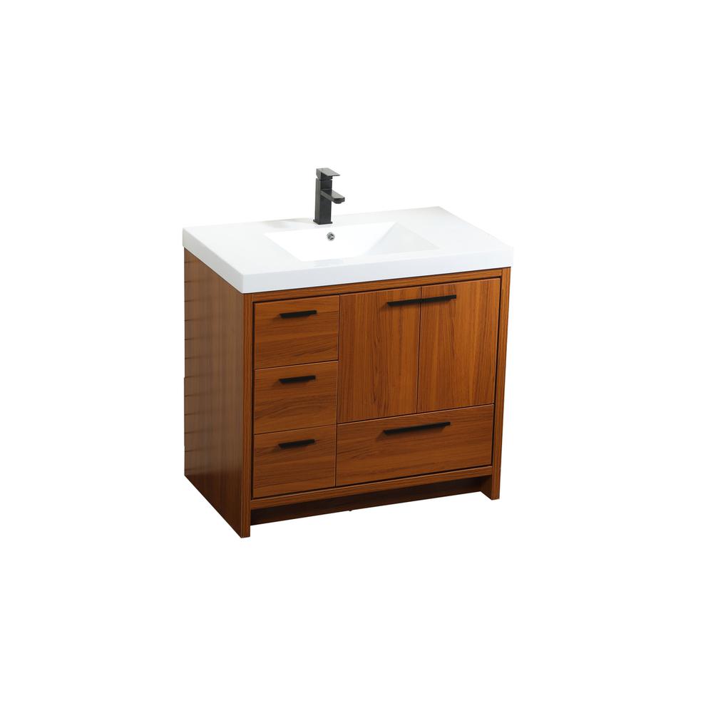 36 inch Single bathroom vanity in Teak. Picture 8