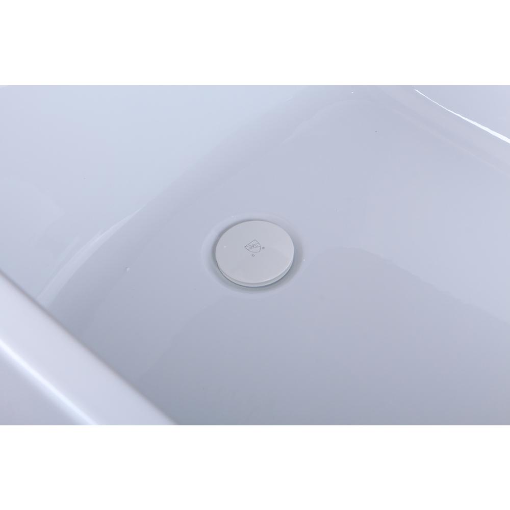67 inch soaking single slipper rectangular bathtub in glossy white. Picture 11