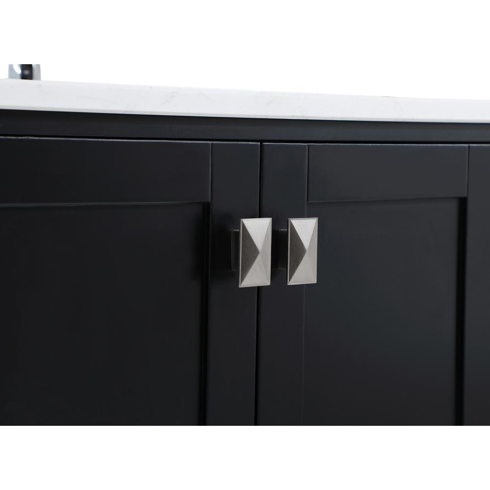 42 inch Single Bathroom Vanity in Black with Backsplash. Picture 13
