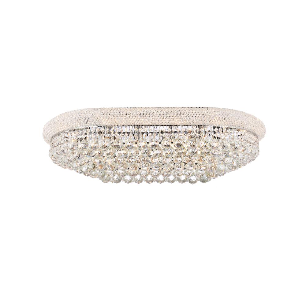 Primo 18 light Chrome Flush Mount Clear Royal Cut Crystal. Picture 1