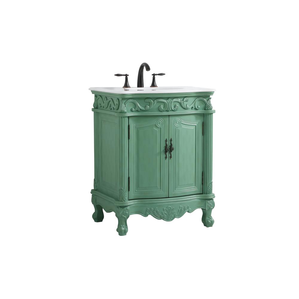 27 inch Single Bathroom vanity in vintage mint. Picture 7
